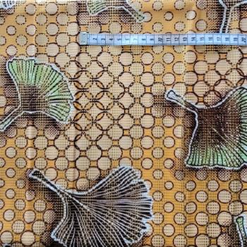 Preview: YELLOW GINKGO Afrikanischer Osikani Stoff